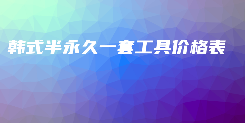 韓式半永久一套工具價(jià)格表插圖