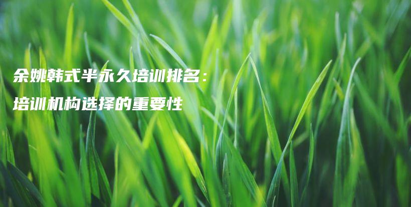 余姚韓式半永久培訓(xùn)排名：培訓(xùn)機(jī)構(gòu)選擇的重要性插圖