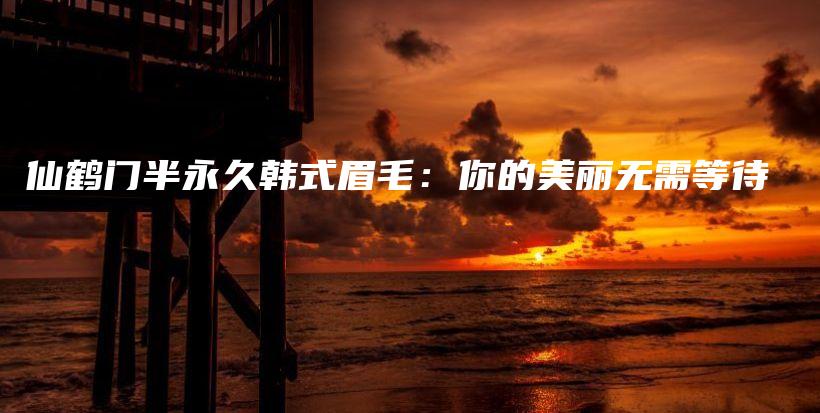 仙鶴門半永久韓式眉毛：你的美麗無需等待插圖