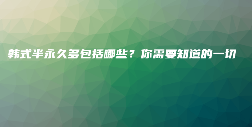 韓式半永久多包括哪些？你需要知道的一切插圖