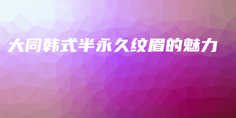 大同韓式半永久紋眉的魅力插圖