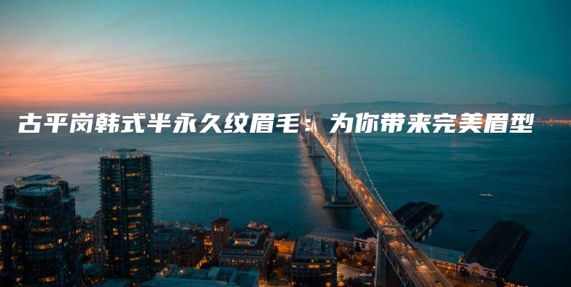 古平崗韓式半永久紋眉毛：為你帶來完美眉型插圖