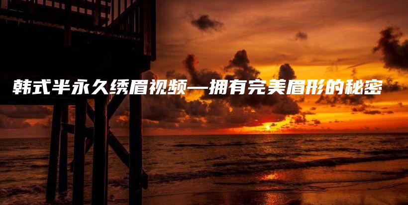 韓式半永久繡眉視頻—擁有完美眉形的秘密插圖
