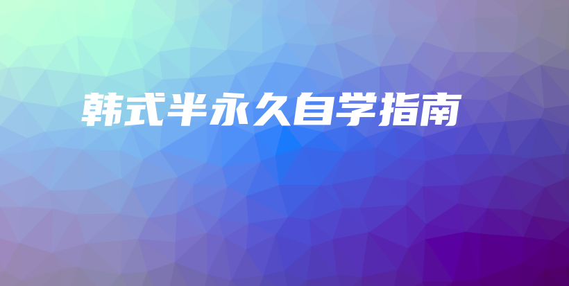 韓式半永久自學(xué)指南插圖