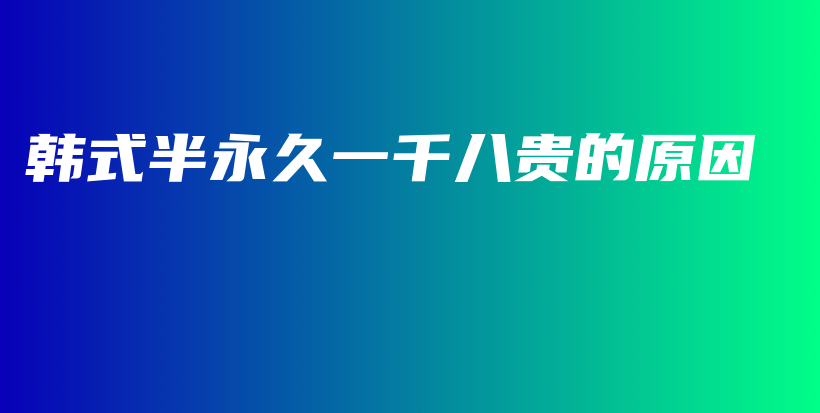 韓式半永久一千八貴的原因插圖