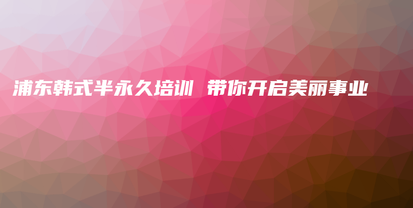 浦東韓式半永久培訓(xùn) 帶你開啟美麗事業(yè)插圖