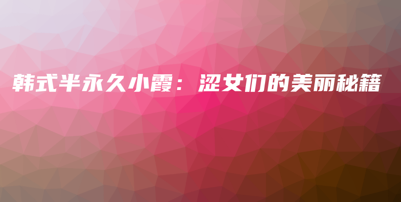 韓式半永久小霞：澀女們的美麗秘籍插圖