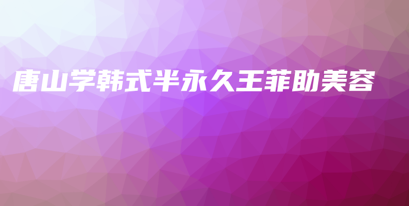 唐山學(xué)韓式半永久王菲助美容插圖