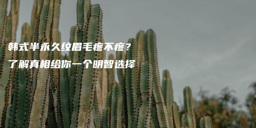 韓式半永久紋眉毛疼不疼？了解真相給你一個(gè)明智選擇插圖