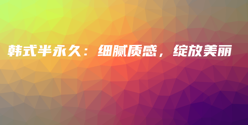 韓式半永久：細(xì)膩質(zhì)感，綻放美麗插圖