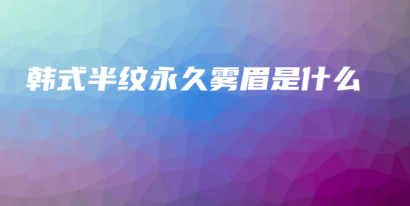 韓式半紋永久霧眉是什么插圖