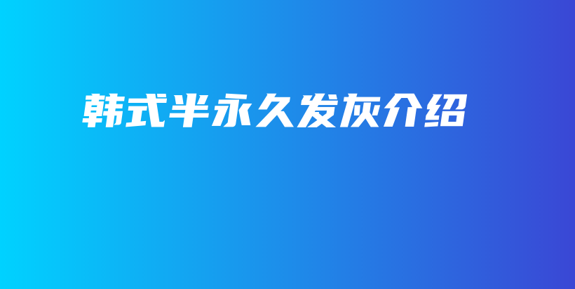 韓式半永久發(fā)灰介紹插圖