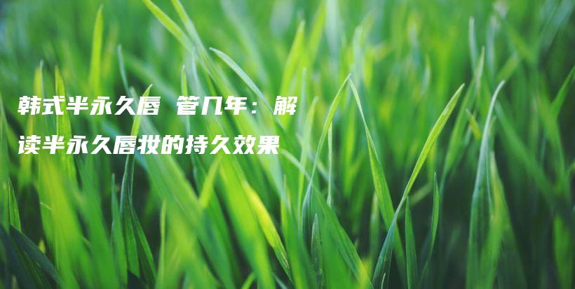 韓式半永久唇 管幾年：解讀半永久唇妝的持久效果插圖