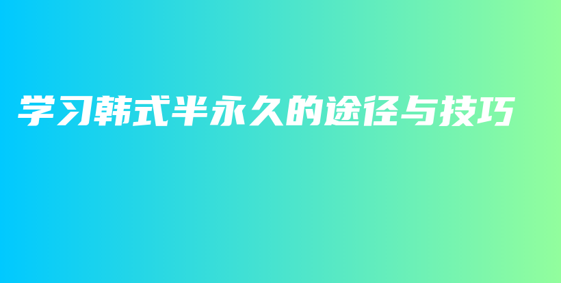 學(xué)習(xí)韓式半永久的途徑與技巧插圖