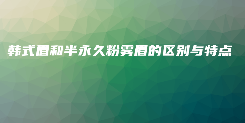 韓式眉和半永久粉霧眉的區(qū)別與特點(diǎn)插圖
