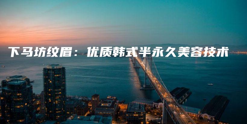 下馬坊紋眉：優(yōu)質(zhì)韓式半永久美容技術(shù)插圖