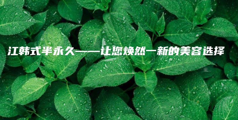 江韓式半永久——讓您煥然一新的美容選擇插圖