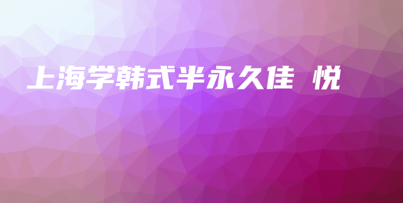 上海學韓式半永久佳●悅插圖