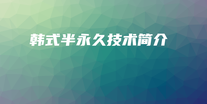 韓式半永久技術(shù)簡(jiǎn)介插圖