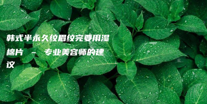 韓式半永久紋眉紋完要用濕棉片 – 專業(yè)美容師的建議插圖