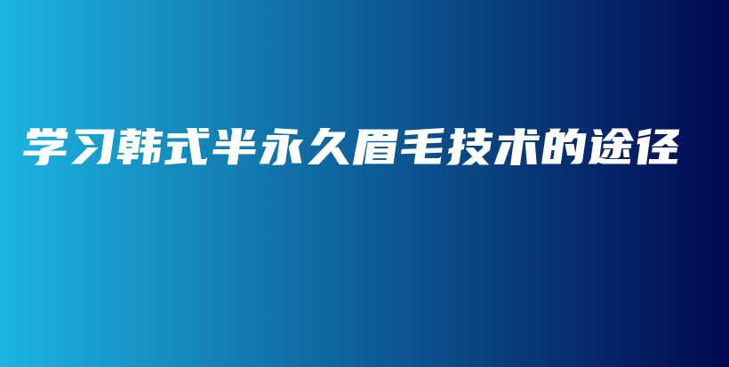 學(xué)習(xí)韓式半永久眉毛技術(shù)的途徑插圖