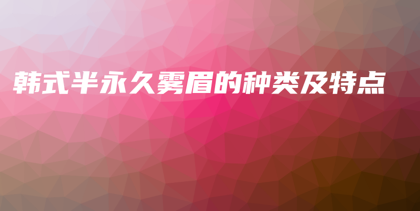 韓式半永久霧眉的種類及特點(diǎn)插圖