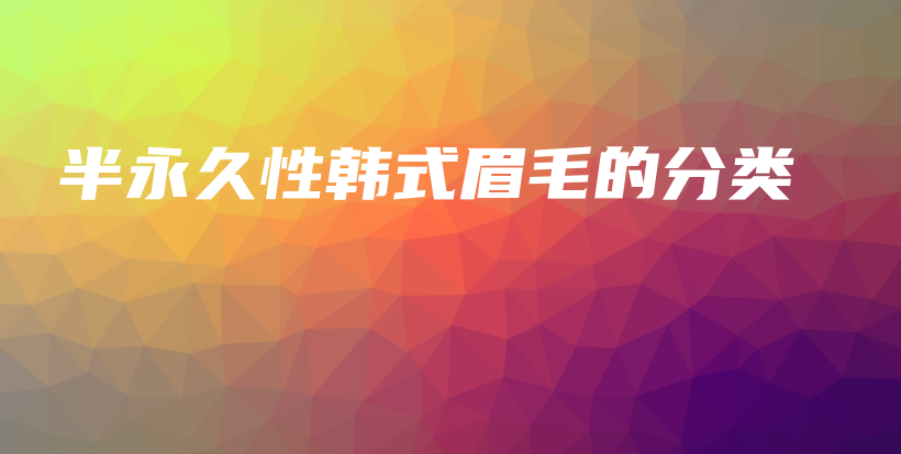 半永久性韓式眉毛的分類插圖