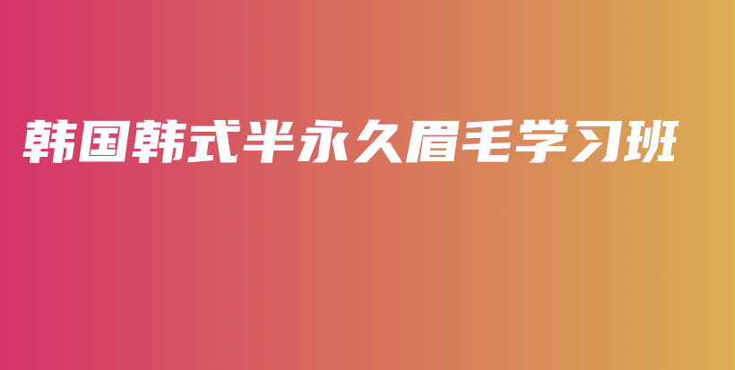 韓國(guó)韓式半永久眉毛學(xué)習(xí)班插圖