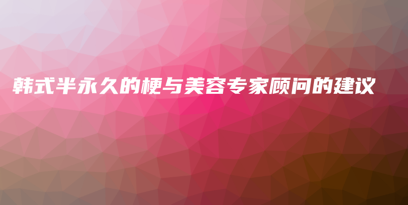 韓式半永久的梗與美容專家顧問(wèn)的建議插圖
