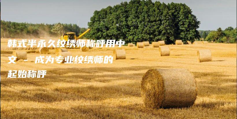 韓式半永久紋繡師稱呼用中文 – 成為專業(yè)紋繡師的起始稱呼插圖