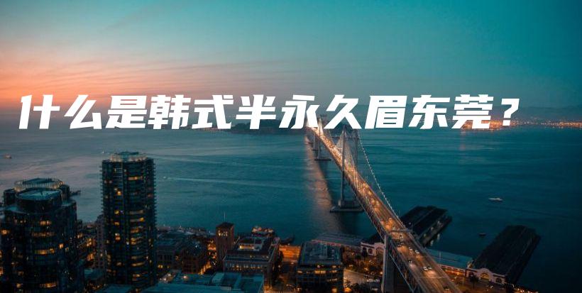 什么是韓式半永久眉東莞？插圖