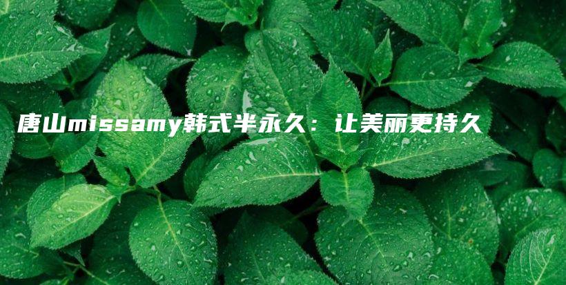 唐山missamy韓式半永久：讓美麗更持久插圖