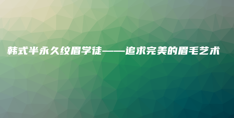 韓式半永久紋眉學(xué)徒——追求完美的眉毛藝術(shù)插圖