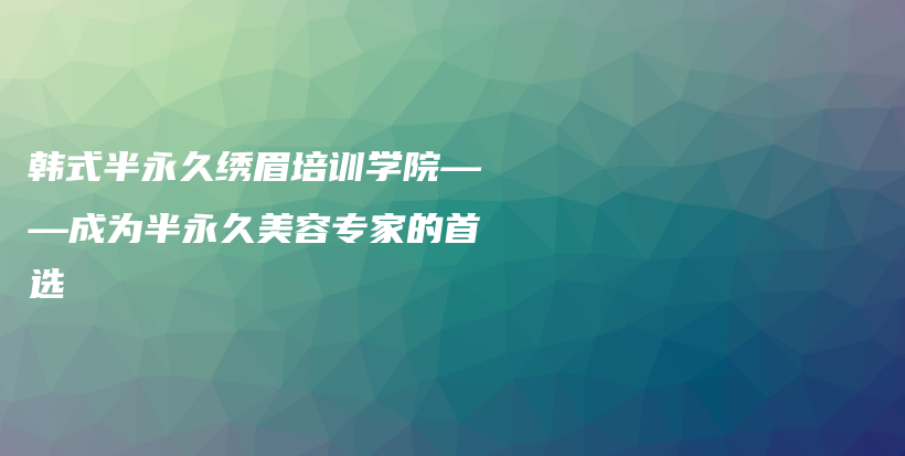 韓式半永久繡眉培訓(xùn)學(xué)院——成為半永久美容專家的首選插圖