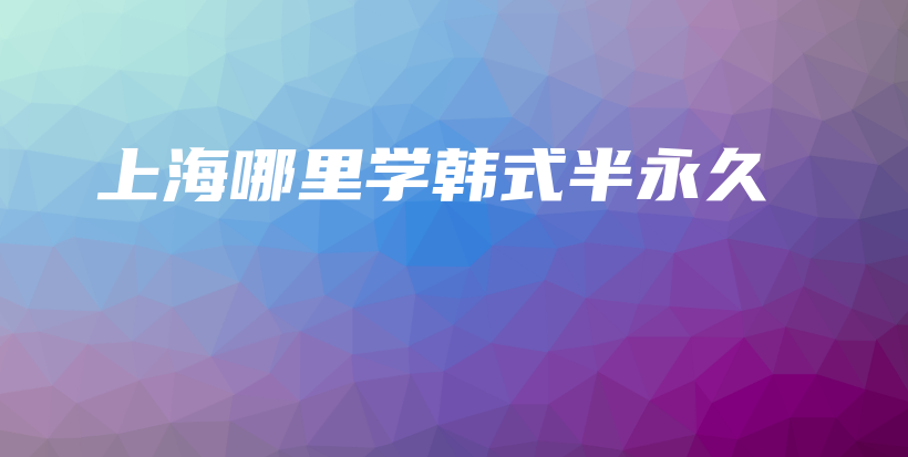 上海哪里學(xué)韓式半永久插圖
