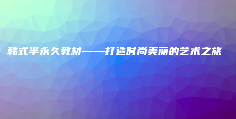 韓式半永久教材——打造時(shí)尚美麗的藝術(shù)之旅插圖