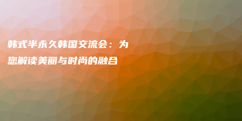 韓式半永久韓國交流會(huì)：為您解讀美麗與時(shí)尚的融合插圖