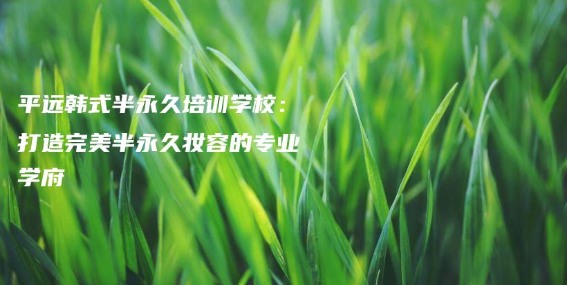 平遠(yuǎn)韓式半永久培訓(xùn)學(xué)校：打造完美半永久妝容的專業(yè)學(xué)府插圖