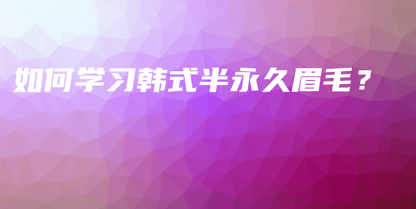 如何學(xué)習(xí)韓式半永久眉毛？插圖