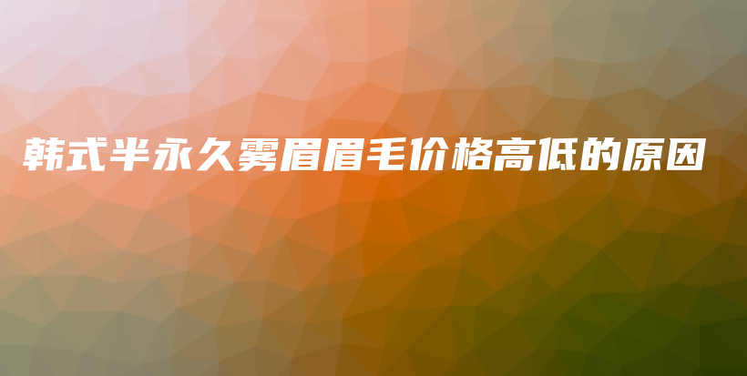 韓式半永久霧眉眉毛價(jià)格高低的原因插圖