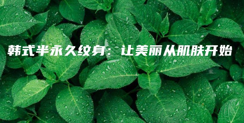 韓式半永久紋身：讓美麗從肌膚開始插圖