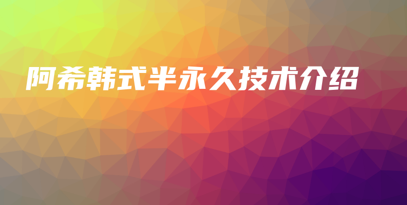 阿希韓式半永久技術(shù)介紹插圖