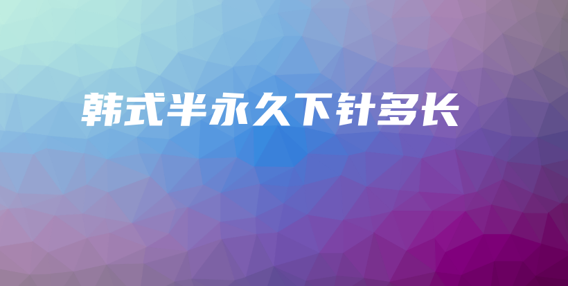 韓式半永久下針多長(zhǎng)插圖