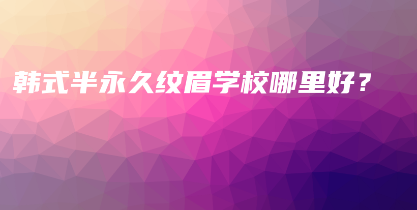 韓式半永久紋眉學(xué)校哪里好？插圖
