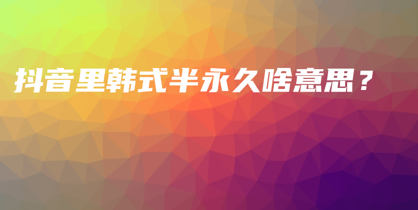抖音里韓式半永久啥意思？插圖