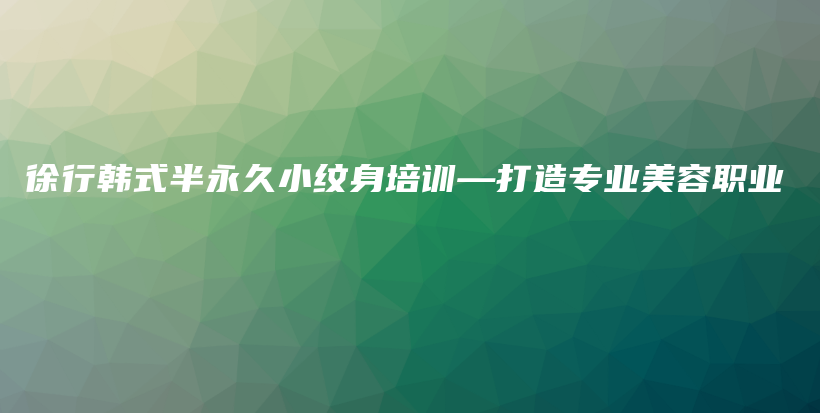 徐行韓式半永久小紋身培訓(xùn)—打造專業(yè)美容職業(yè)插圖