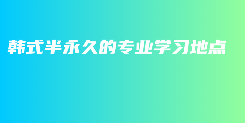 韓式半永久的專業(yè)學習地點插圖