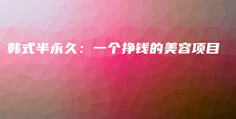 韓式半永久：一個(gè)掙錢(qián)的美容項(xiàng)目插圖