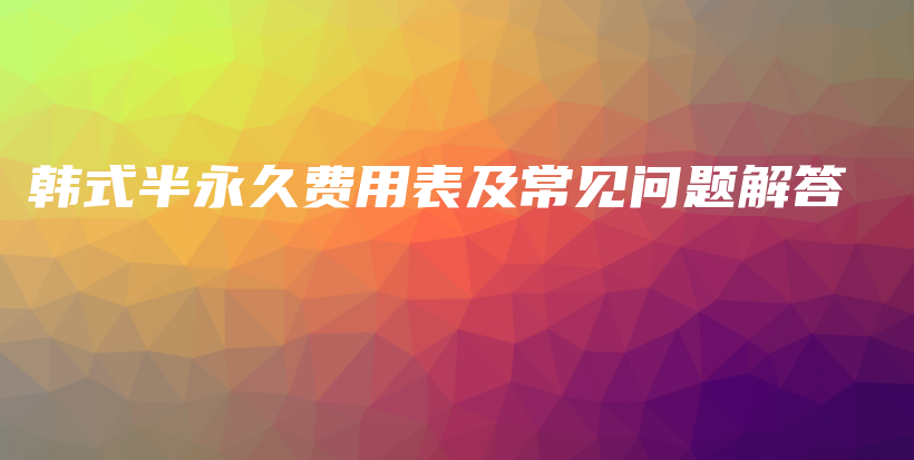 韓式半永久費(fèi)用表及常見問題解答插圖