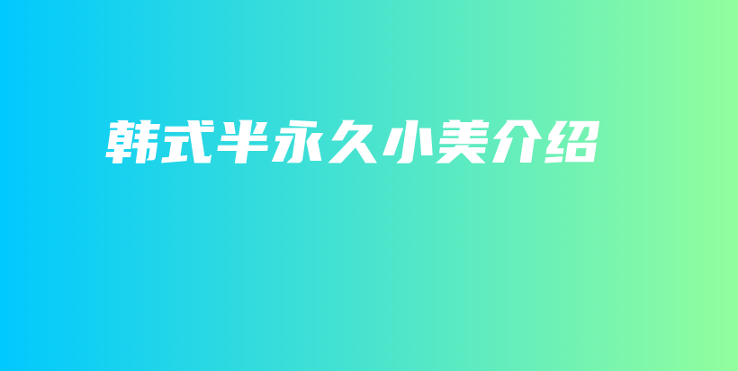 韓式半永久小美介紹插圖